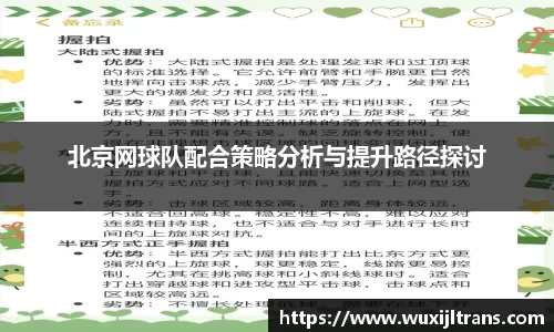 北京网球队配合策略分析与提升路径探讨
