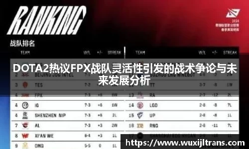 DOTA2热议FPX战队灵活性引发的战术争论与未来发展分析